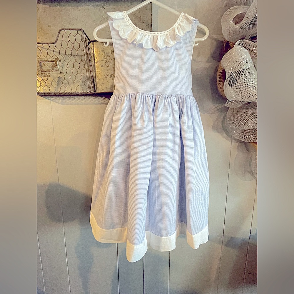 Little Girls Edgehill collection Lt. Blue striped dress. Size 3T